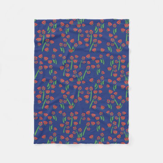 Floral Art Deco patroon Fleece Deken (Voorkant)