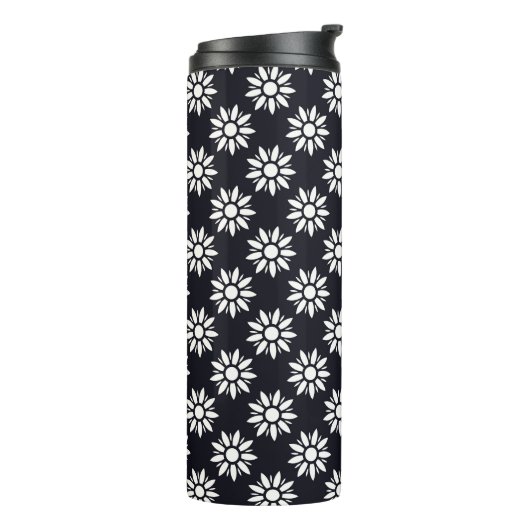 Floral Art Deco Pattern Thermosbeker (Gedraaid links)