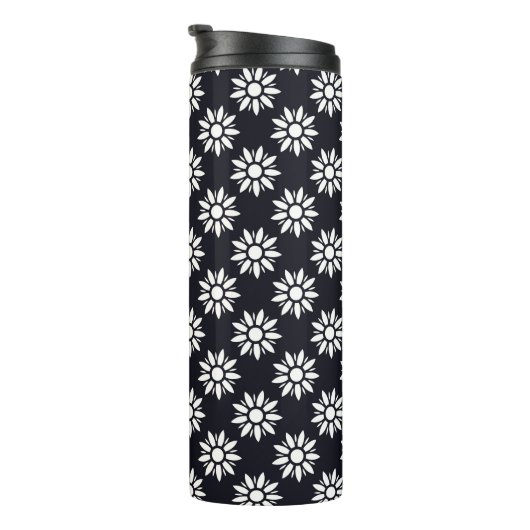 Floral Art Deco Pattern Thermosbeker (Geroteerd rechts)