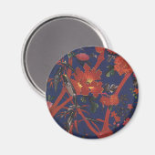  Floral Art Deco, tuinbloemen Magneet (Voorkant / Achterkant)
