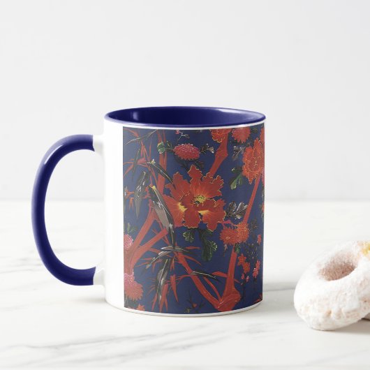  Floral Art Deco, tuinbloemen Mok (Met donut)