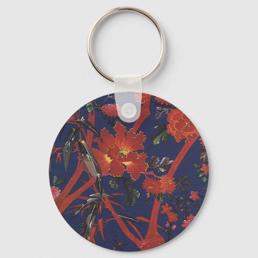 Floral Art Deco, tuinbloemen Sleutelhanger (Voorkant)