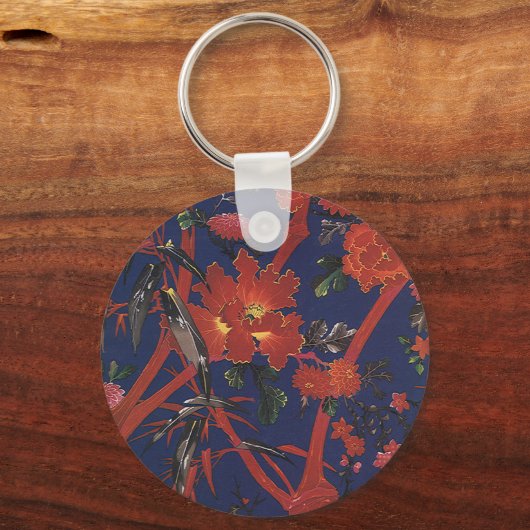 Floral Art Deco, tuinbloemen Sleutelhanger (Voorkant)