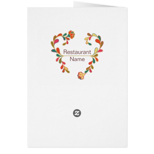 Floral art deco Wedding Menu (Achterkant)