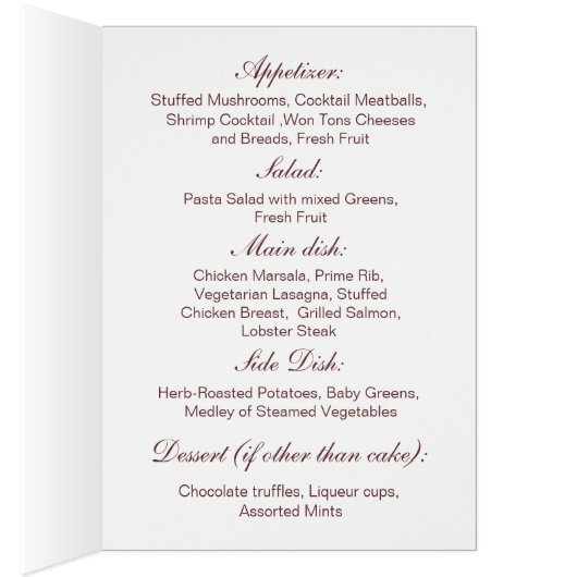 Floral art deco Wedding Menu (Binnen (Rechts))