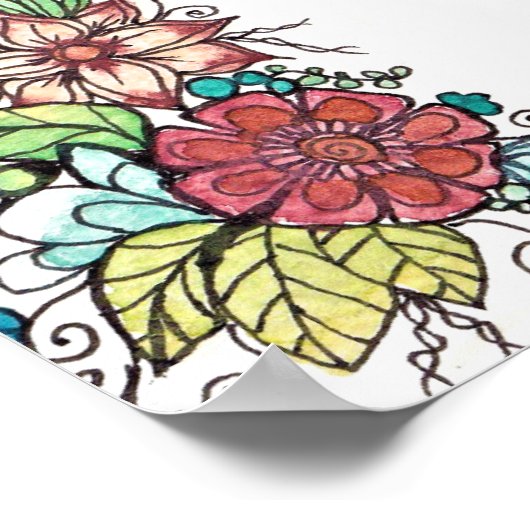 Floral art en quote poster (Hoek)