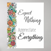 Floral art en quote poster (Voorkant)