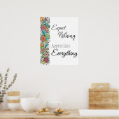 Floral art en quote poster (Keuken)