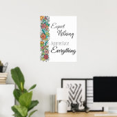 Floral art en quote poster (Thuiskantoor)