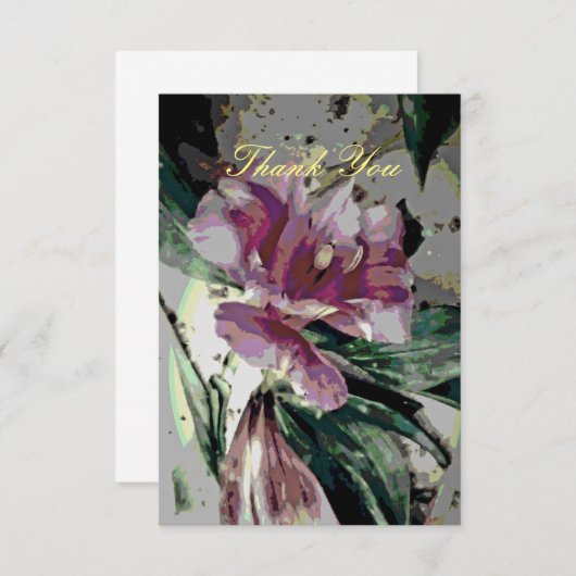 Floral Art Flat - Hartelijk dank Bedankkaart (Voorkant / Achterkant)