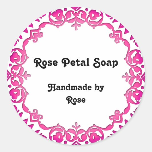 Floral  Art Handmade Soap Labels Roze (Voorkant)