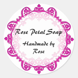 Floral  Art Handmade Soap Labels Roze