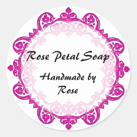 Floral  Art Handmade Soap Labels Roze (Voorkant)