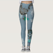 Floral Art Leggings - Blue Ferdinand (Voorkant)