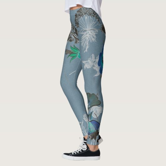 Floral Art Leggings - Blue Ferdinand (Links)