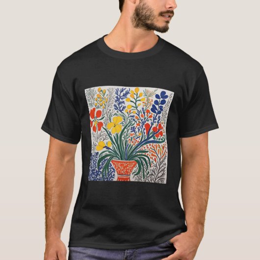 Floral Art Matisse geïnspireerd T-shirt (Voorkant)