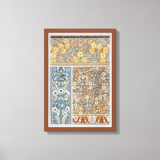  Floral Art Nouveau, Arrowiad Flowers Canvas Afdruk (Voorkant)