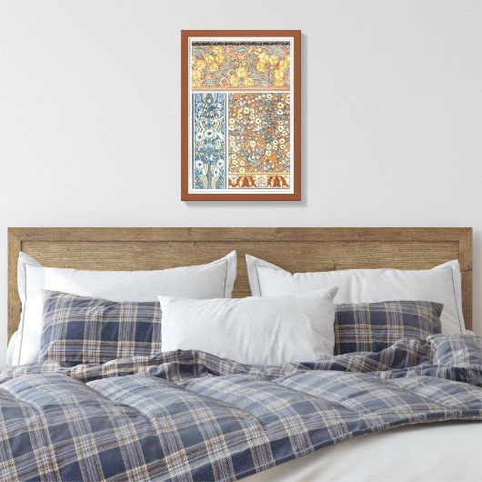  Floral Art Nouveau, Arrowiad Flowers Canvas Afdruk (Insitu (Slaapkamer))