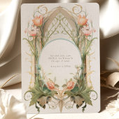 Floral Art Nouveau bruiloft uitnodiging