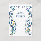 Floral art nouveau frame visitekaartje (Voorkant)