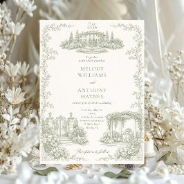 Floral Art Nouveau–Inspired Wedding Stationery Inv Kaart
