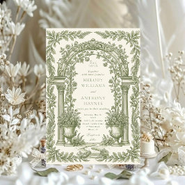 Floral Art Nouveau–Inspired Wedding Stationery Inv Kaart