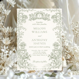 Floral Art Nouveau–Inspired Wedding Stationery Kaart