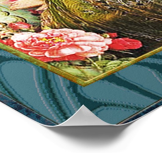 Floral Art Nouveau Lady Poster (Hoek)