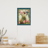 Floral Art Nouveau Lady Poster (Keuken)