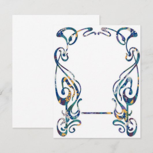 Floral art nouveau lijst notitiekaartje (Voorkant / Achterkant)