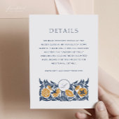 Floral Art Nouveau Monogram Trouwdetails Kaart