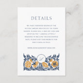 Floral Art Nouveau Monogram Trouwdetails Kaart (Voorkant)