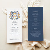 Floral Art Nouveau Monogram Trouwprogramma