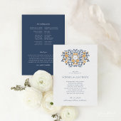 Floral Art Nouveau Monogram Trouwprogramma Programmakaart