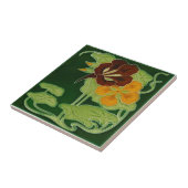 Floral Art Nouveau Olivant c 1900 Reproduction Tegeltje (Zijkant)