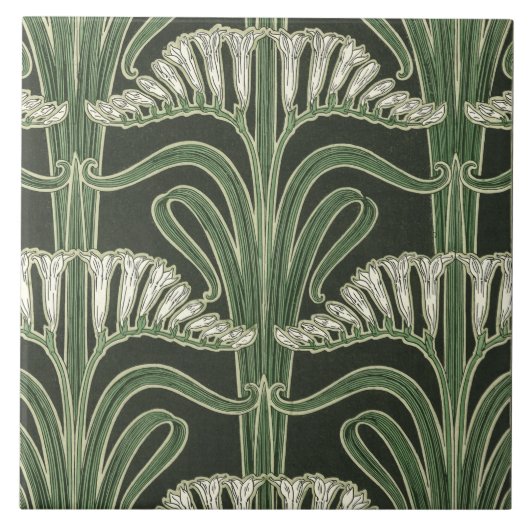 Floral Art Nouveau-ontwerp Tegeltje (Voorkant)