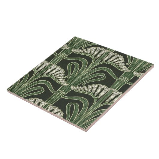 Floral Art Nouveau-ontwerp Tegeltje (Zijkant)