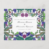 Floral Art Nouveau Opslaan Datum Briefkaart (Voorkant)