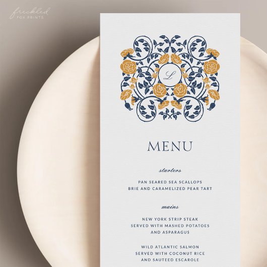 Floral Art Nouveau Trouwmenu, Botanisch Menu