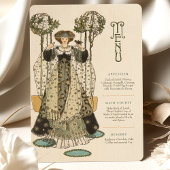 Floral Art Nouveau Wedding Menu Kaart