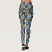 Floral Art Patroon met Periwinkle Bloemen Leggings (Achterkant)