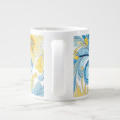 Floral art pattern Extra-Large Mug Grote Koffiekop (Achterkant)