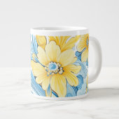 Floral art pattern Extra-Large Mug Grote Koffiekop (Voorkant rechts)