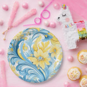 Floral art pattern papieren bordje (Feest)