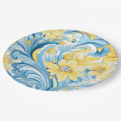 Floral art pattern papieren bordje (Gekanteld)