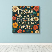Floral Art Print - "Groeien in je eigen tijd" (Insitu (Houten vloer))