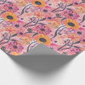 Floral Art Print – speelse Abstracte bloemen & wij Cadeaupapier (Hoek)