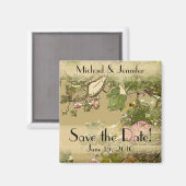 Floral Art Save the Date Magnet (Voorkant / Achterkant)