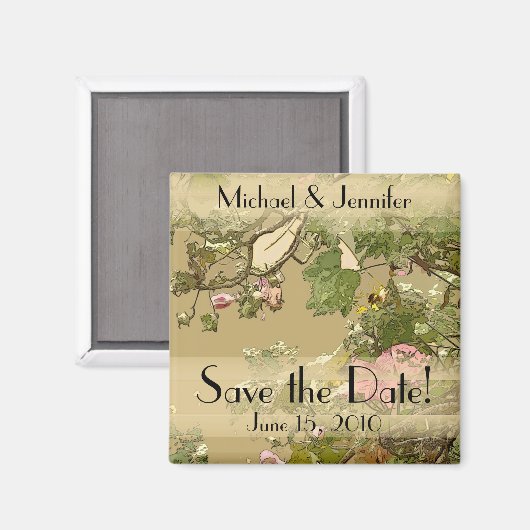 Floral Art Save the Date Magnet (Voorkant / Achterkant)