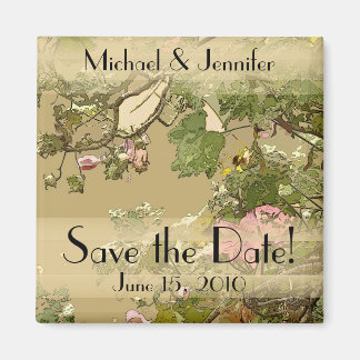 Floral Art Save the Date Magnet